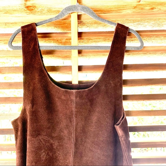 Free People Leather Jumper Dress Small Shift Cowhide - Picture 6 of 8